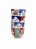 Vintage Japanese Imari Yunomi Tea Cups